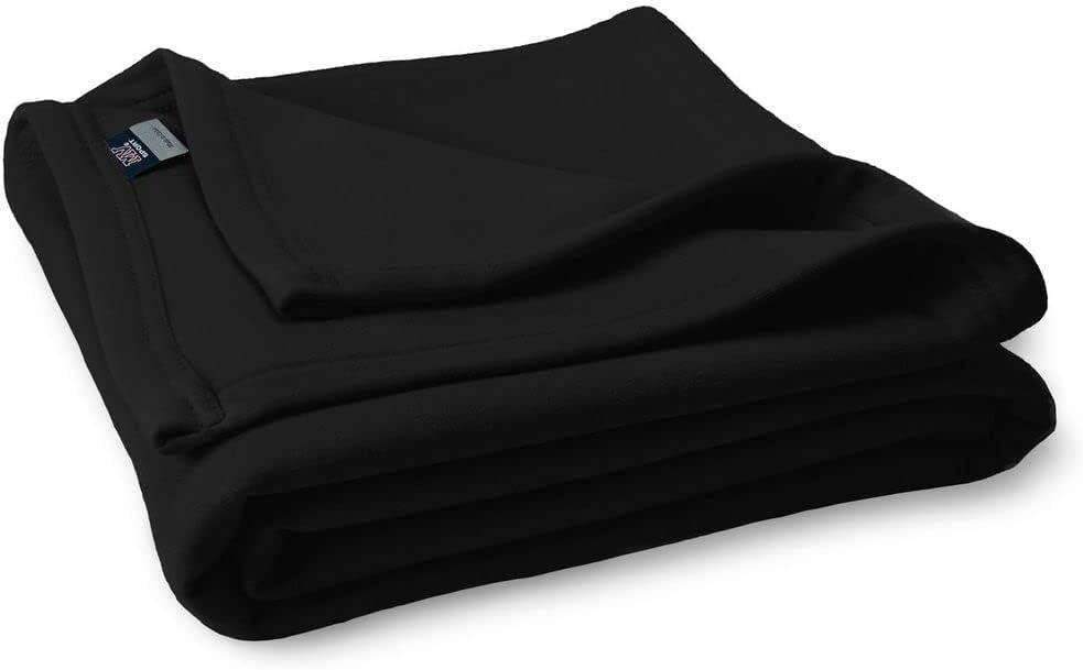 MV Sport Lightweight Sweatshirt Blanket Throw - Warm & Cozy, Breathable Oversized Fleece Knit, Couch, Bed, Travel, Cold Nights, and Outdoors - Soft Light Weight Blanket 54"" x 84"" Black