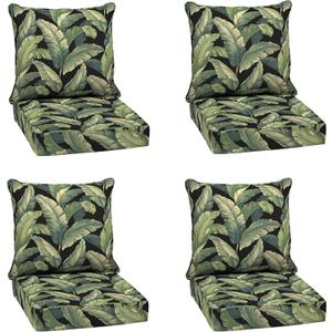 Arden Outdoor Deep Seat Cushion Set (4-Pack), 24 in x 24 in, Weather-Proof, Rain-Proof, Fade Resistant Patio Cushion for Chair, Sofa, and Couch Onyx Cebu