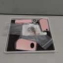 RUABIBAN Compatible with Toyota Key Fob Cover with Keychain, Pink Genuine Leather Crystal Key Case Protection Shell for Fortuner Tundra Camry RAV4 Highlander Corolla 3 Buttons Key