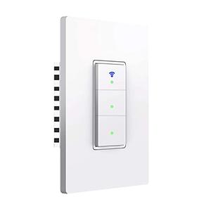 Smart Light Switch, Triple switches WiFi Smart Switch Button, Compatible with Alexa and Google Home, Remote Control with Timing Funtion, No Hub Required,Smart Life APP Provides Control from Anywhere