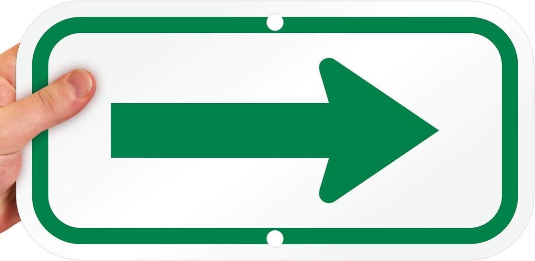 SmartSign Right Arrow (Green) Sign | 6" x 12" 3M Engineer Grade Reflective Aluminum, Made in USA