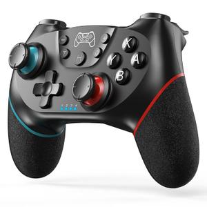 Diswoe Upgraded Wireless Controller for Switch/Lite/OLED/Switch 2 Pro Controller for Switch PC Remote Joystick Gamepad Supports Wake up, Gyro Axis, Turbo, Dual Vibration and Screenshot Function (Black)