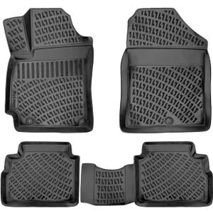 Hyundai Elantra 2017-2020 (No GT Models) Floor Mats 3D Custom Fit Compatible with Hyundai Elantra Rubber Car Mats Laser Measured Floor Liner All Weather Odorless Non-Slip TPE (Front & Rear)