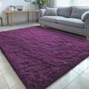 OLANLY 5x8 Machine Washable Large Area Rugs for Living Room, Bedroom, Soft Fluffy Shaggy Bedside Rug, Indoor Floor Carpet for Kids Girls and Boys, Dorms, Nursery, Home Decor Aesthetic, Dark Purple