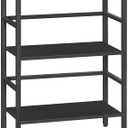 HOOBRO 3 Tier Bookshelf, Industrial Bookcase, Record Storage Rack with Side Fence, Wood Storage Shelf with Metal Frame, Rustic Open Display Shelf for Living Room, Bedroom, Black BB86CJ01G1