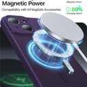 Faiono Magnetic for iPhone 15 Case [Full Camera Protection][Military-Grade Protection][Compatible with MagSafe] Shockproof Protective Slim Phone Case for iPhone 15, Dark Purple