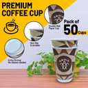 50 Pack 12 oz Double Wall Paper Coffee Cups with Lids & Sleeves Leak-Free Insulated Disposable To-Go Cups for Hot & Cold Drinks Perfect for Office, Home, Caf & Events