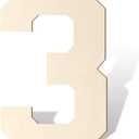 Wooden Letters and Numbers 17 Inch, Big Wooden Number 3 Shape Cutout Vintage Sports Style Unfinished Wood Alphabet Numbers for Wall Decor Nursery Name Painting Crafts Party Room Home Decoration