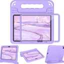 BMOUO Kids Case for iPad (A16) 11th Generation 11" 2025/iPad10th Generation 10.9 Inch 2022 - with Screen Protector, Shockproof Handle Stand iPad 11th/10th Generation Case for Kids, Light Purple