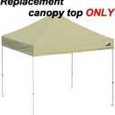 Eurmax USA New 10x10 Pop Up Canopy Replacement Canopy Tent Top Cover, Instant Canopy Top Cover ONLY, Choose 30 Colors,Bonus 4PC Pack Weight Bag (Beige)