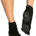 Gaiam 05-52204 Grippy Yoga Socks, Black/Grey, Medium/Large