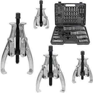 Gear Puller Set, Reversible 2 & 3-Jaw Puller Set, CR-V Steel 3" 4" 6" 8" Bearing Puller Kit (24pc) for Gear, Bearing, Pulley and Flywheel, Puller Tool with Black Carry Box