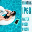 NEPHI IP68 Waterproof Phone Pouch 2 Pack-Up to 8.0"Adjustable Neck Lanyard Floating Waterproof Phone Case for iPhone,Phone Dry Bags for Vacation Beach Pool Travel Essentials (Aqua Green white 4 pack)