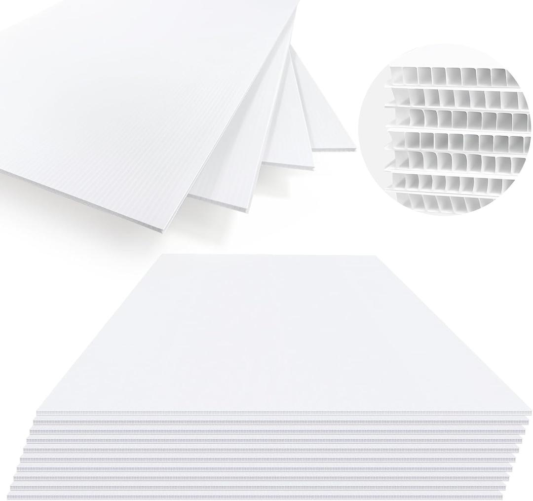 24 x 36 Inches Corrugated Plastic Board, 10 Pcs Poster Boards for Yard Signs, Waterproof Plastic Board for Garage Sales, Corrugated Plastic Sheet for Business Advertising DIY Projects, 4mm Pvc Board
