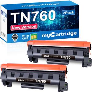 TN760 TN-760 2 Pack Compatible with Brother Toner tn-730/tn-760 Replacement for tn760 Toner for Brother Printer MFC-L2710DW MFC-L2750DW DCP-L2550DW HL-L2370DW Printer
