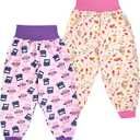 MooMoo Baby Leakproof Diaper Pants for Potty Training 2 Packs Bedtime Potty Training Pants for Boys and Girls (5-7 Year, Pink)