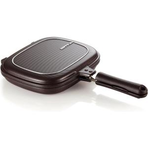 Happycall Titanium Nonstick Double Pan, Flip Pan, Square, Dishwasher Safe, PFOA-free, Brown