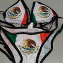 Mexican Flag Bikini Women Two Piece Swimsuit Sexy Swimwear Halter String Triangle Bikini Sets Size Small