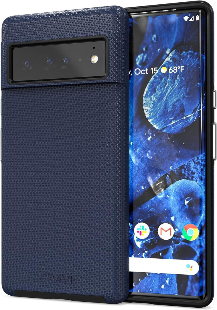 Crave for Google Pixel 6 Pro Case, Shockproof Protection Dual Layer Case for Google Pixel 6 Pro (6.7 inch) - Navy