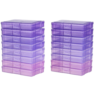 novelinks Photos Organizer - 4" x 6" Photo Storage Box with Handle - 16 Inner Cases - Purple Gradient