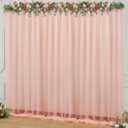 10x10ft Peach Tulle Backdrop Curtain for Parites, Sheer Backdrop Curtains for Wedding Baby Shower Birthday Party Photo Shoot Decorations (10ft x 10ft(2 Panels 5*10ft))