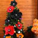 24 Set Halloween Decoration 6-12 Inch Large Poppy Flowers with Horror Props Artificial Crepe Paper Flowers Scary Props for Halloween Indoor Outdoor Wall Table Parties Backdrop Decor(Red)