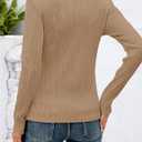 ZESICA Fall Tops for Women 2025 Trendy Long Sleeve Shirts Dressy Casual Textured Blouses (Brown, M)