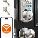 Veise VE012W-K Built-in WiFi Fingerprint Smart Lock with 2 Knobs, No Hub Needed, Remote APP Control, Keyless Entry Door Lock, Smart Deadbolt for Front Door, Auto Locking, Satin Nickel