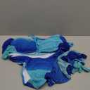 SOLY HUX Women's 3 Piece Bathing Suit Gradient Off Shoulder Long Sleeve Swimsuit Bikini Sets with Beach Skirt Blue Ombre X-Large