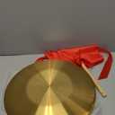 RUIMIMI Gong Instrument with 16.4 inch(42cm),Chinese Traditional Percussion Instrument Brass Gong with Wooden Mallet and Red Hanging Ribbon for Home Office Celebration