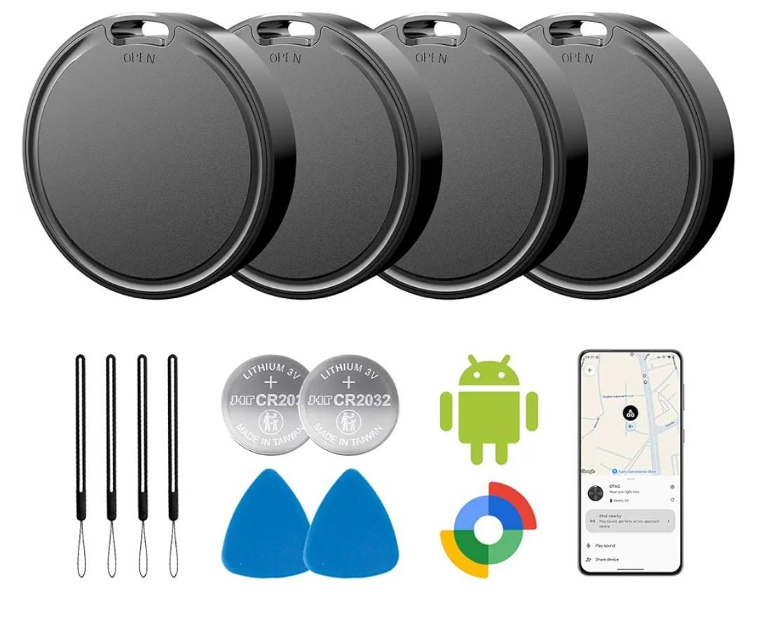 Air Tags for Android,Air Tags-4 Pack Android,Android Tracker Tags,2 Year Battery Life,Google Find Trackers for Google'S Find Hub App,IP65 Waterproof Luggage Tracker Android for Keys, Wallets, Suitcases