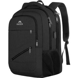 MATEIN 15.6 Inch Backpack for Men Women, 20 L Personal Item Casual Backpack Airline Approved, Water Resistant Laptop Computer Backpack with Multiple Organized Pockets, Black
