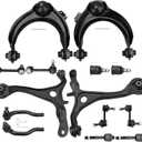 IRONTEK 14PCS Front Lower & Upper Control Arm w/Ball Joints Inner Outer Tie Rod End Sway Bar Link Fit for Acura Tsc 2004-2008, for Honda Accord 2003-2007, K620616 K620617 K640289 K640290 K80228