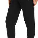 Foucome Women's Maternity Joggers Quick Dry Zipper Pockets Scrub Pants Pregnancy Sweatpants (Black, XXL)