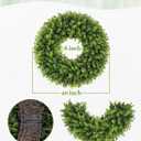 20 Inch Boxwood Front Door Wreaths, Spring and Summer Outdoor Wreath for Front Door, All Seasons Artificial Green Wreath for Farmhouse Wedding Porch Wall All Seasons Indoor Decorations
