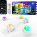 HUTAKUZE Permanent Outdoor Lights, 50FT with 30 RGB LED Lights,IP67 Waterproof, 48 Scene Modes for Outdoor Decor, APP/Remote Control,Music Sync