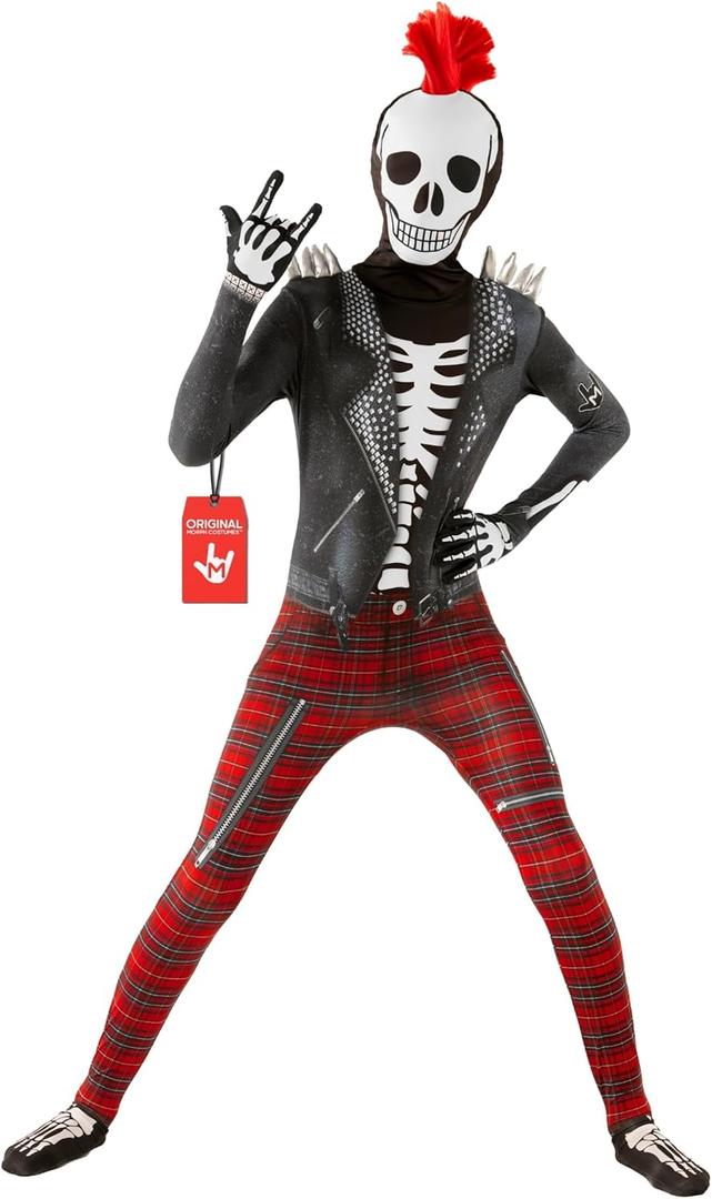 Morphsuits Kids Skeleton Bodysuit - Punk Skeleton Costume for Boys (Large)
