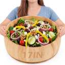 17 x 5.9 Inch Extra Large Wood Salad Bowl, Mixing Salad Fruits