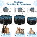 Dog Cat Small Animal Puppy Playpen Crate, Large, Blue Black