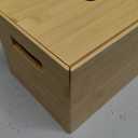 Extra Large Trash Bag Holder, Bamboo Wooden Trash Bag Dispenser with Lid, Stackable Storage for Kitchen/Laundry Room/Under Sink Organization