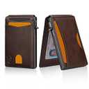 Zitahli Card Holder Wallet for Men, RFID Blocking Slim Wallet with ID window, Pop Up Metal credit card holder, Bifold Minimalist Wallet idea gifts for men