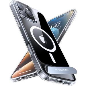 TORRAS Strong Magnetic & Seamless Stand for iPhone 16 Pro Case Clear, Fit for MagSafe, Never Yellow, 4X Military Grade Drop Tested Kickstand Protective Phone Case for iPhone 16 Pro 6.3", Clear