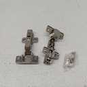 Small Cup Soft Close Inset Hinge for Thin Door Clip On Mounting Plate Concealed Cabinet Hinge with Screws Nickel Finish
