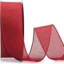 Altier 2.5 Inch x 40 Yards Red Burlap Wired Ribbon for Christmas Home Decoration Gift Wrapping Bow Making Wreath DIY Crafts
