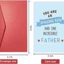 4 x Heartfelt Fathers Day Card for Son, Fathers Day Card from Mom Dad, You Are an Amazing Son and One Incredible Father, (Assorted postcards)