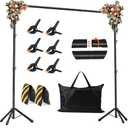 JSungo 10x8.5 FT Backdrop Stand for Parties, Adjustable Photo Backdrop Stand Kit with Carrying Bag, Portable Background Stand Backdrop for Wedding, Photoshoot, and Photo Studio