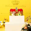 Yingzhao 8 Pcs Royal King Crown for Kid Plastic Queen Prince Princess Crown Jeweled Costume Accessory for Adult Boy Girl (Gold)