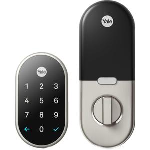 Google Nest x Yale Lock - Tamper-Proof Smart Lock for Keyless Entry - Keypad Deadbolt Lock for Front Door - Satin Nickel