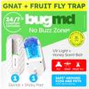 BugMD Fruit Fly Trap Indoor for Safer Home, Gnat Traps for House Indoor, Gnat Killer, Plug in Bug Catcher, Fly Trap, Insect Traps, Fruit Fly Killer (1 Device + 1 Refill)