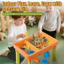 Lehoo Castle Sensory Table with Sensory Sand, Indoor Sensory Bin with Lid & 2.6lbs Play Sand, Construction Kit with 6 Alloy Trucks & Castle Molds, Sensory Toys for Toddler Boys and Girls